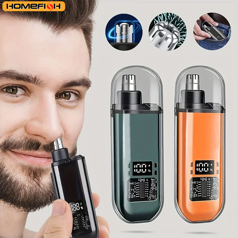 Homefish elétrica nariz máquina de cortar cabelo recarregável multi-cinética barbear 2-em-1unisex totalmente automático lavável aparador de barbear