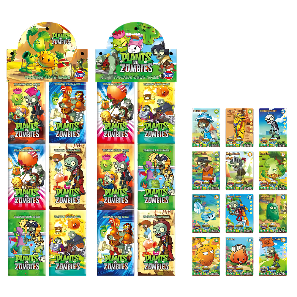 8 ピース/バッグ植物 vs ゾンビカードアニメレアコレクションカードギフトおもちゃ