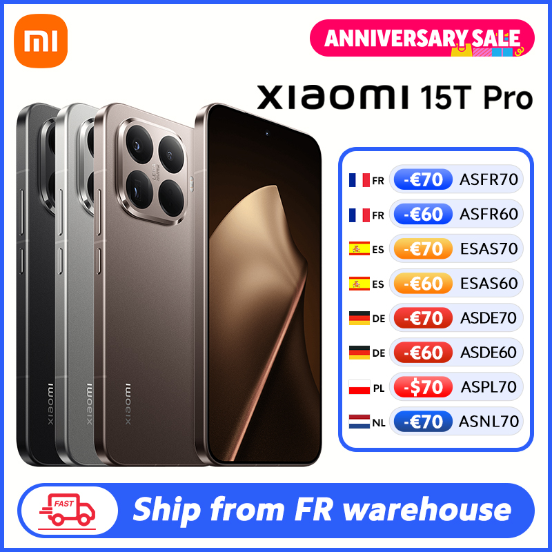 Versión global Xiaomi 15T Pro Procesador MediaTek Dimensity 9400+ Smartphone Pantalla de 6,83" y 144 Hz Triple cámara de 50 MP 5500 mAh 90 W