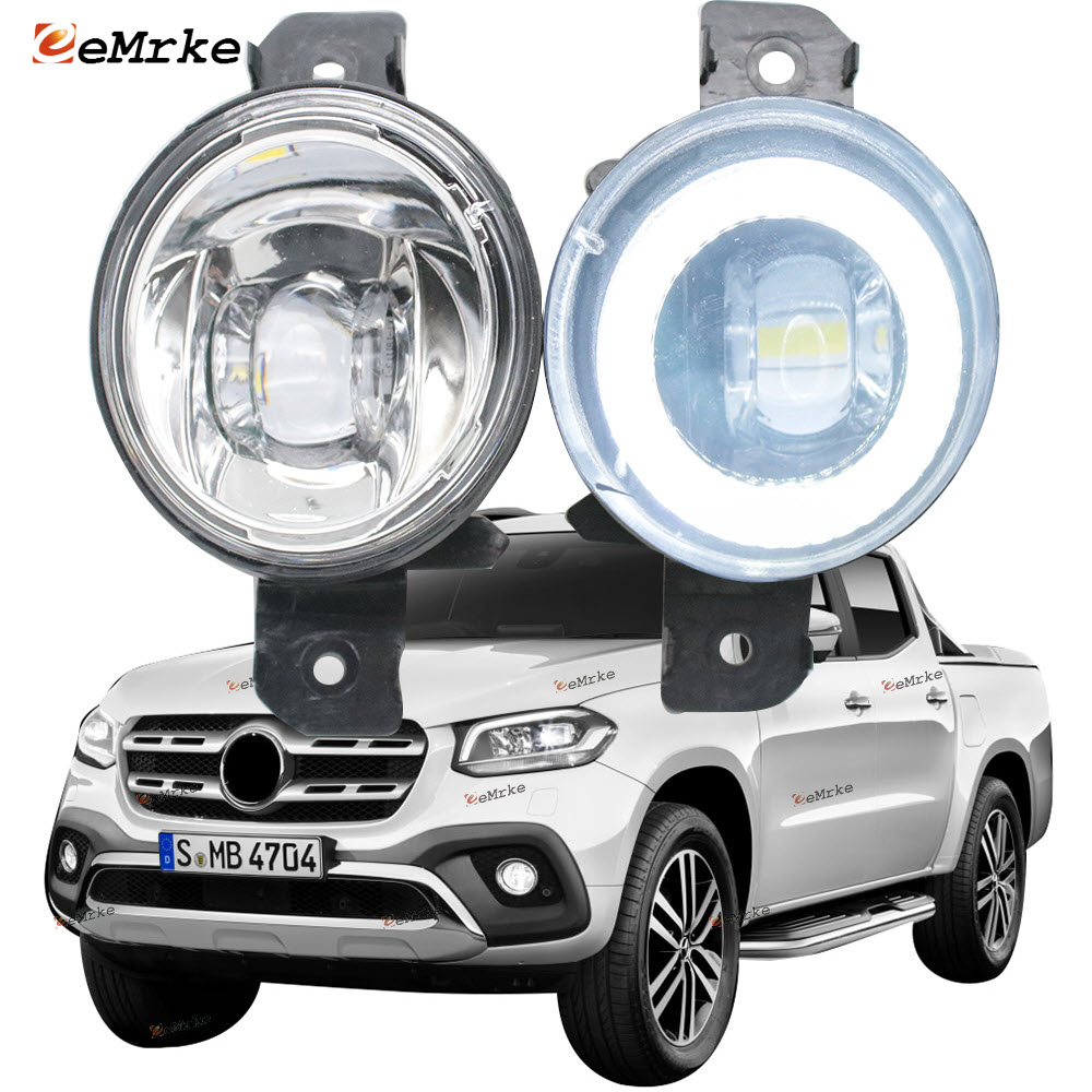Feux de jour LED Angel Eyes pour Mercedes-Benz X-Class X200 X250 X350 470 W470 2017-2020, ensemble de feux antibrouillard avec lentille
