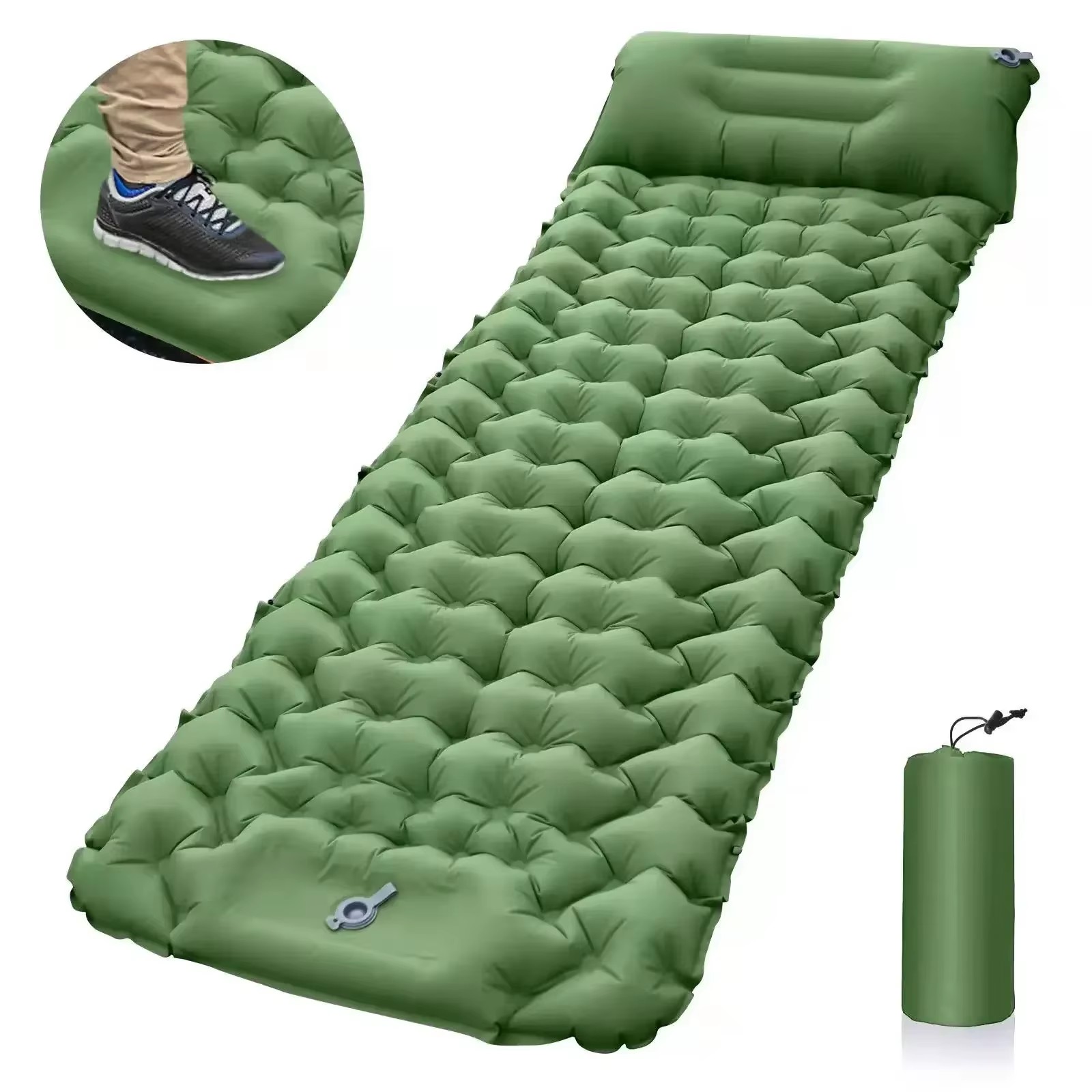 Outdoor Sleeping Pad Camping Inflatable ที่นอนหมอนเสื่อเดินทางเตียงพับ Ultralight Air Cushion เดินป่า Trekking