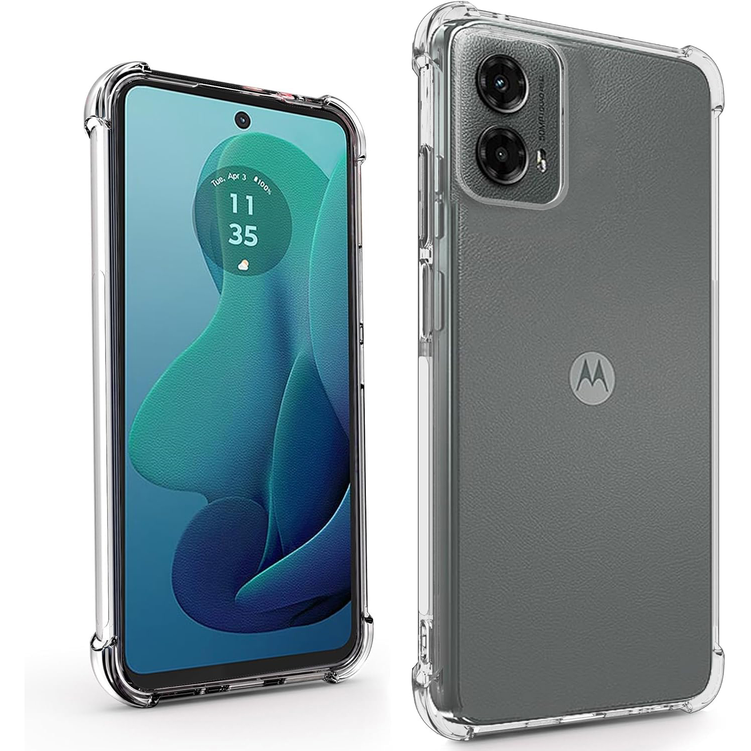 Capas para Celular Moto G 5G 2024, Capa Protetora Transparente Antiderrapante, Resistente a Impactos, Durável e Flexível em TPU para Motorola Moto G Play 5G 2024
