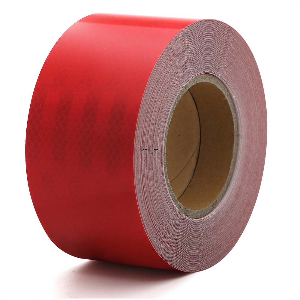 Feuille Micro prismatique rouge 10cm x 5m, bande réfléchissante, Film réflecteur adhésif étanche pour automobile, moto, remorque, camion