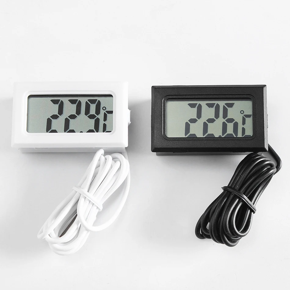 Mini termómetro Digital LCD con sonda, práctico Sensor de temperatura interior para acuario, pecera, termómetro para nevera doméstico