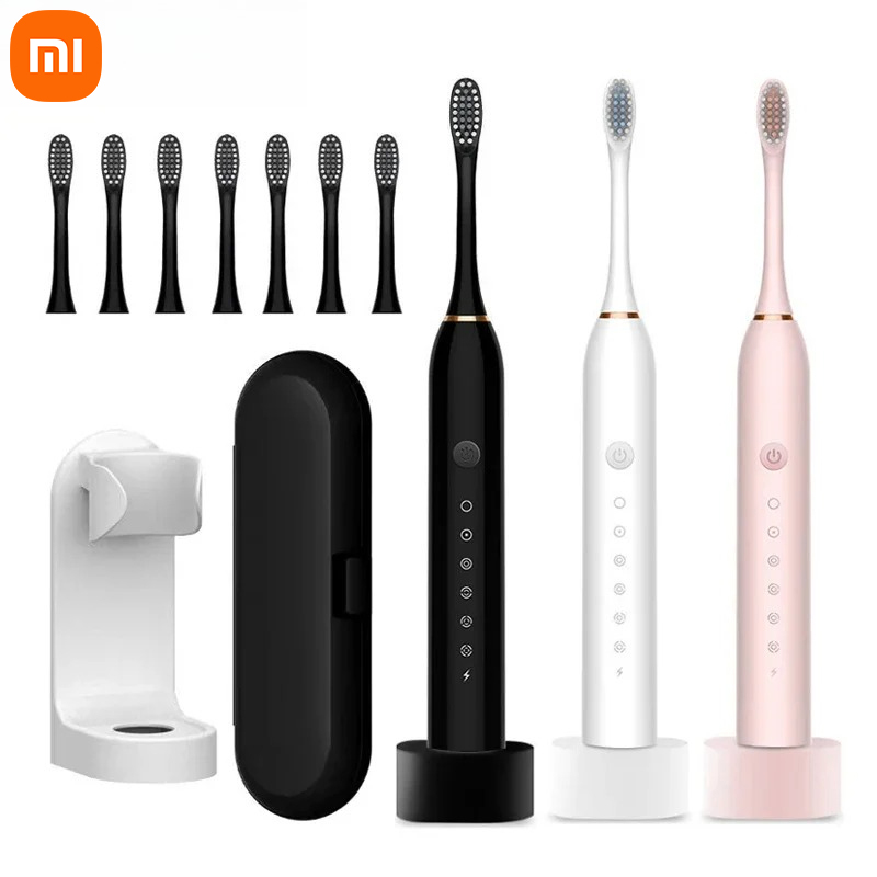 Elektryczna szczoteczka do zębów Xiaomi, ładowana przez USB, 6 trybów, soniczna, wodoodporna IPX7, etui podróżne, wymienne główki, nowa.