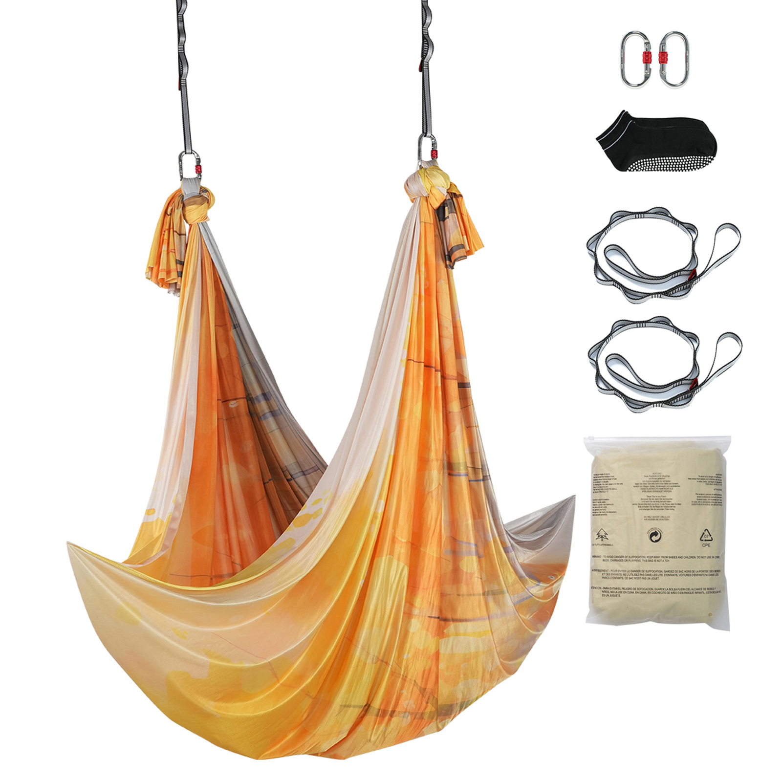 SucceBuy 5.5 หลาเปลญวนโยคะทางอากาศ & Swing ผ้าไนลอน Full Rigging ฮาร์ดแวร์สําหรับ Antigravity โยคะฟิตเนสเพาะกาย
