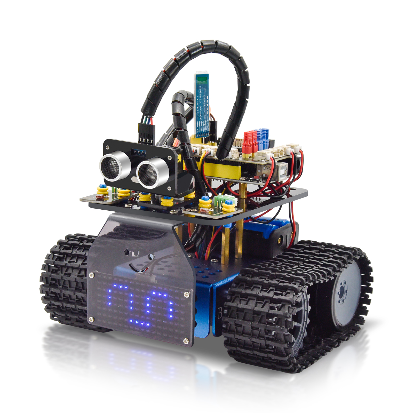 Keyestudio Upgrade Mini Smart Tank Robot V3.0 voor Arduino Kit Robot Auto DIY Programmeerbare STEM Kit Compatibel met Arduino & Mixly