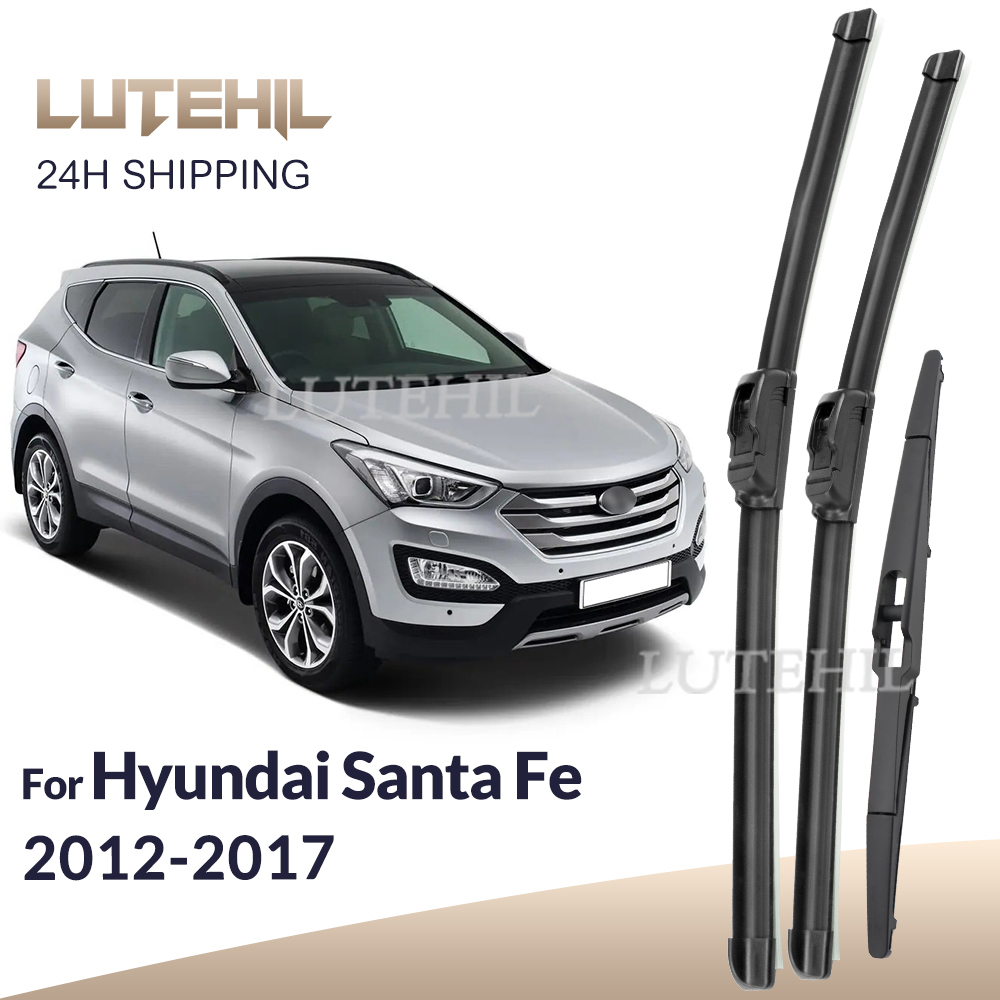 สําหรับ Hyundai Santa Fe DM 2012-2017 2013 2014 2015 ใบปัดน้ําฝนด้านหน้าและด้านหลังใบปัดน้ําฝนกระจกกระจกหน้าต่างแปรง 26 "+ 14" + 13"
