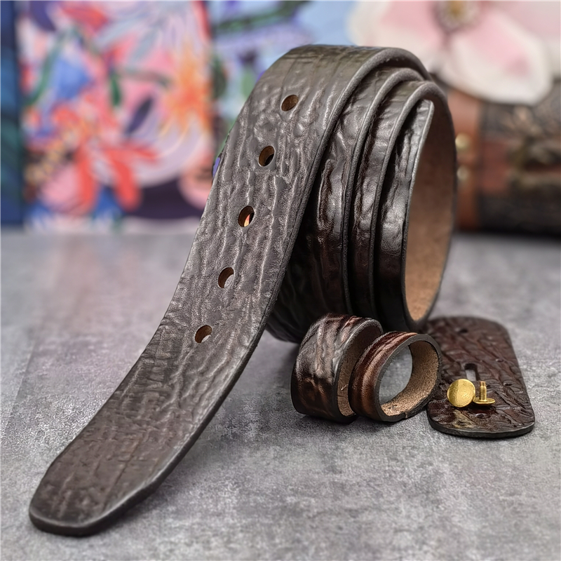 Top Dicke Echte Leder Männer Gürtel Cinturon Mujer Gürtel Ohne Schnalle Männer Diy Breiten Gürtel Herren Leder Gürtel Ohne Schnallen SP22