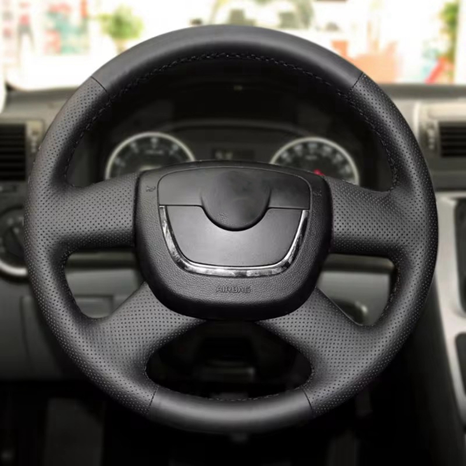 Coprivolante per auto in pelle microfibra perforata per Skoda Octavia Fabia Superb Roomster 2009-2012 Citigo 2011 2012
