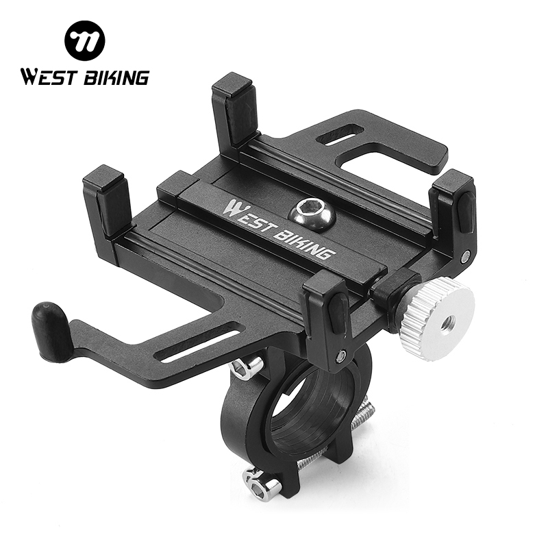 WEST BIKING Fahrrad-Handyhalter 360° °   Drehbarer Telefonhalter aus Aluminiumlegierung mit fünf Krallen, verstellbare MTB-Rennradhalterung