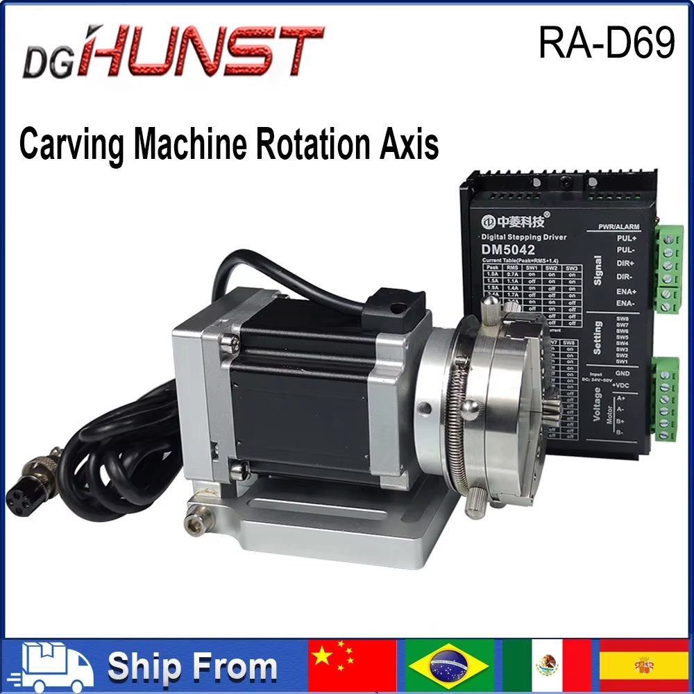 DGHUNST D69 Macchina per Marcatura Laser CNC con Asse Rotante per Incisione di Anelli, Bracciali e Gioielli, Attacco Rotante con Blocco Automatico