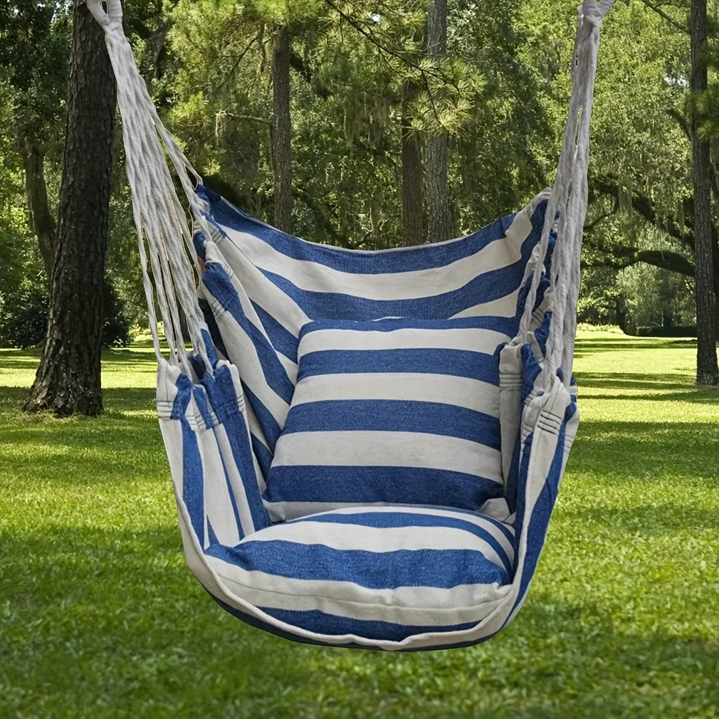 Chaise hamac de loisirs en toile, balançoire extérieure relaxante avec conception suspendue, matériau Durable, utilisation intérieure et extérieure, 1 pièce
