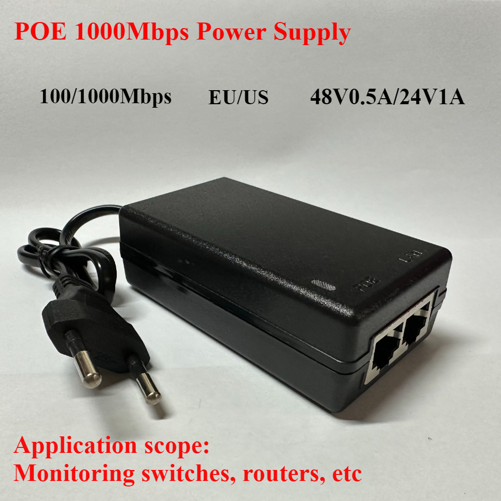 48 В/12 В POE-инжектор Ethernet CCTV Адаптер питания 0,5 А/2 А 24 Вт POE для IP-камеры IP-телефонов POE-переключатель Источник питания Опция ЕС/США
