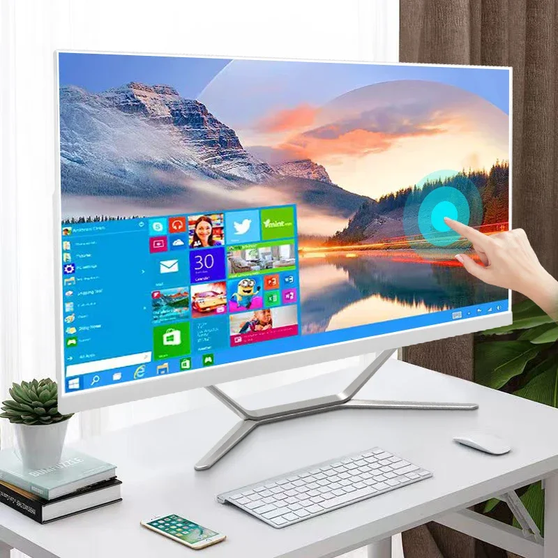 มาใหม่ล่าสุดขั้นสูง 22 นิ้ว 24 นิ้ว 8GB 16 GB RAM 256 GB/125 GB SSD คอมพิวเตอร์ i3 i5 I7 คอมพิวเตอร์เดสก์ท็อปชุด All In One PC สําหรับเล่นเกม