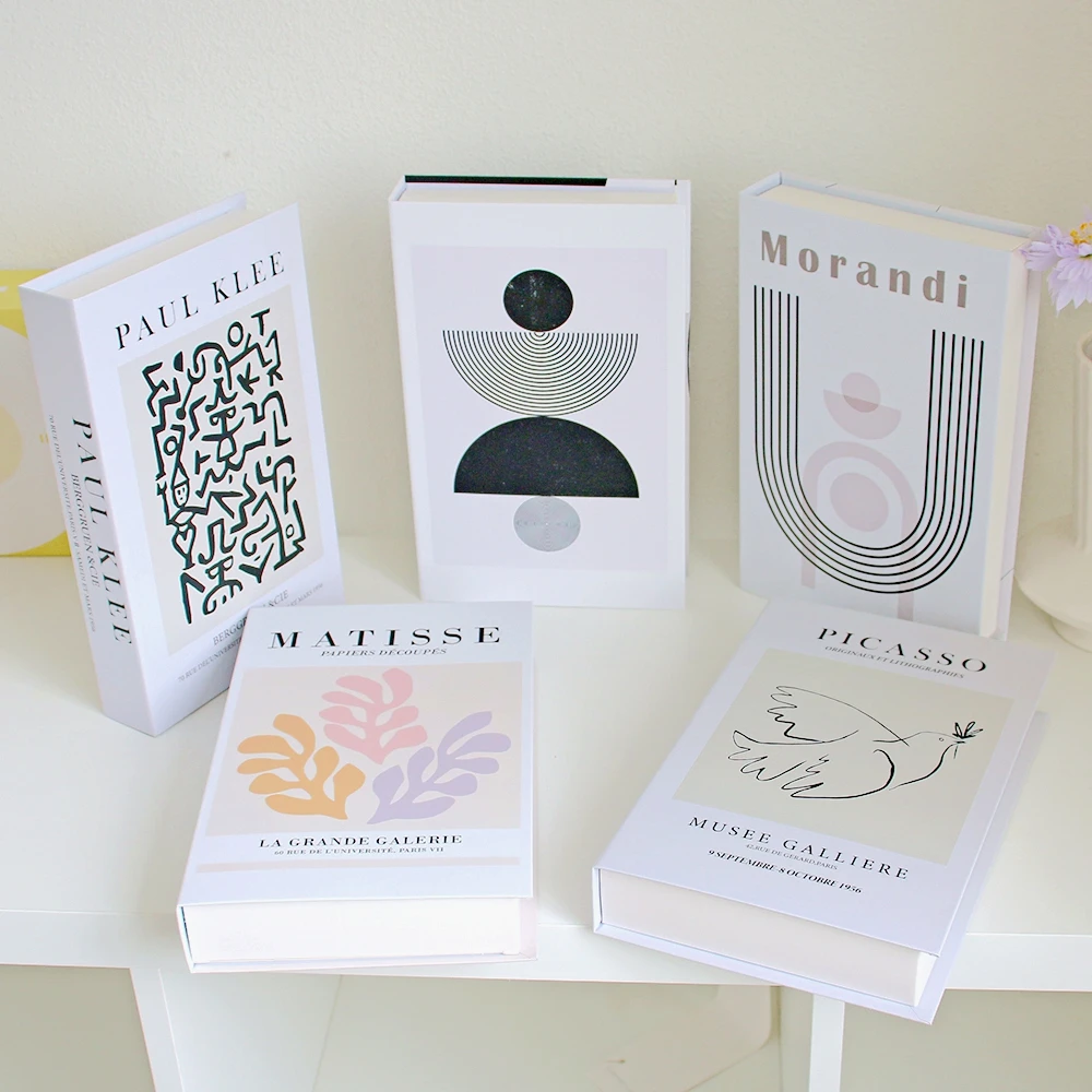 Nuevas libros falsos de lujo a la moda para decoración, caja de almacenamiento de libros de simulación, mesa de centro, libros, Villa Hotle, decoración del hogar, accesorio de tiro