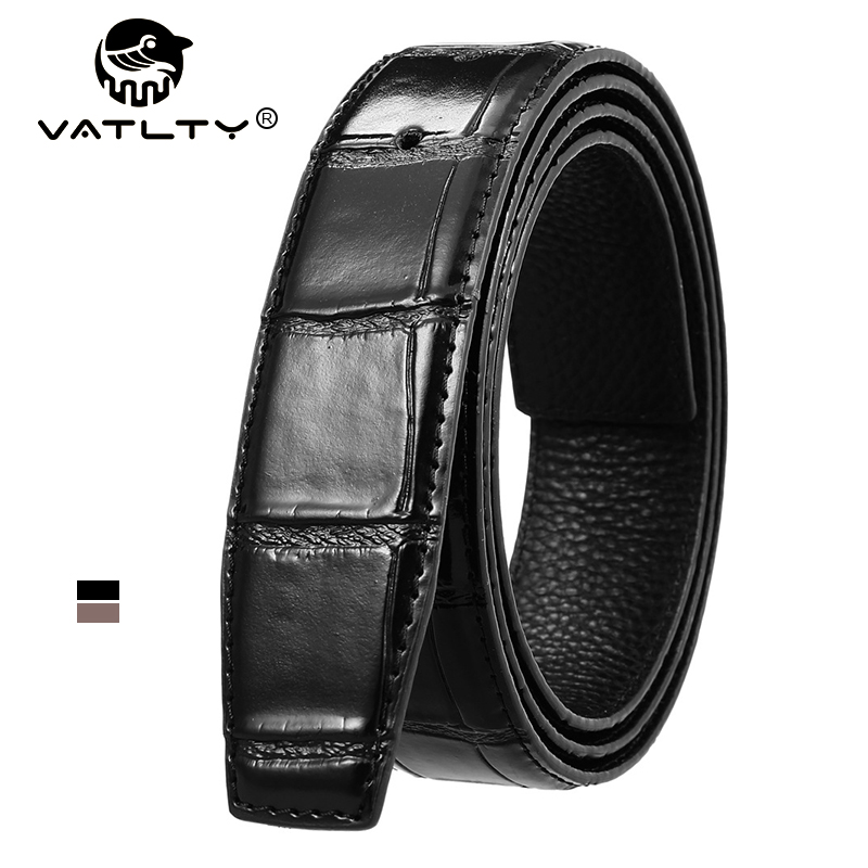 VATLTY Mode Lederen Riem Zonder Gesp voor Mannen 35mm Natuurlijke Koeienhuid Broekriem Zwart Bruin 130cm Riem mannelijke Geschenken