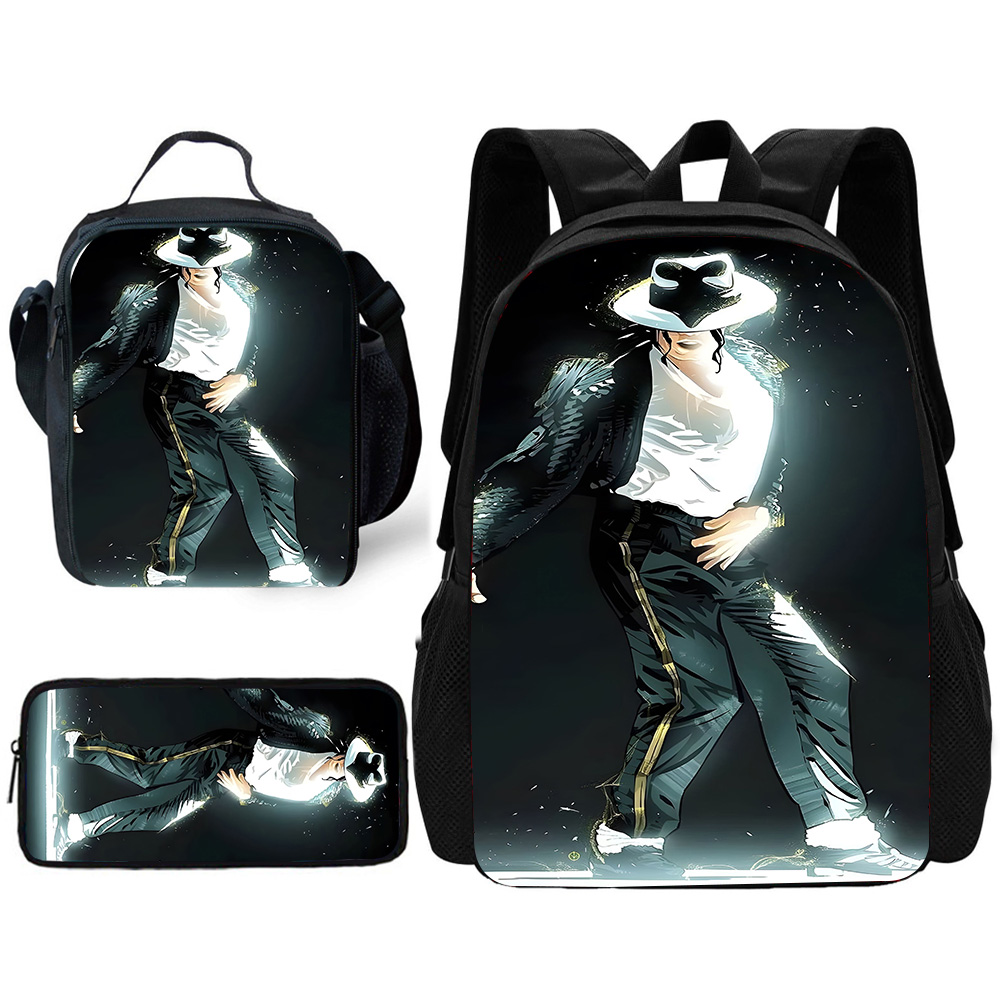 Mochila con fiambreras para niños y niñas, morral escolar para niños, cantantes, Michael Jackson, el mejor regalo