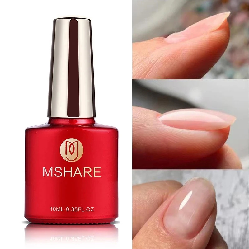 MSHARE Gel Konstruksi Bening Atas Alas Karet Gel LED UV Penguatan Perata Diri 10Ml