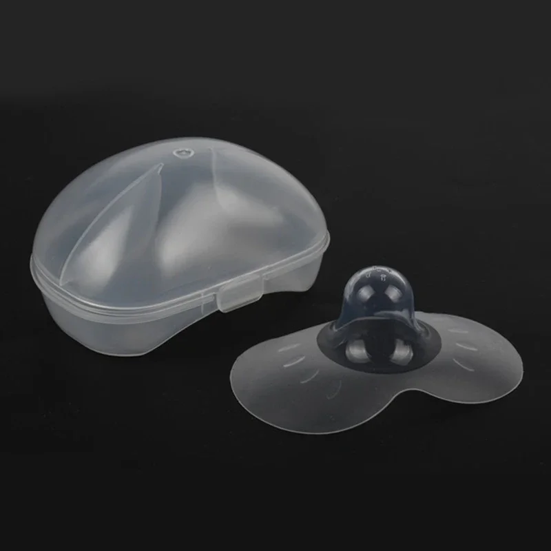 Protectores de silicona para pezones para madres, cubierta protectora para pezones, con Estuche de transporte transparente, 2 uds.