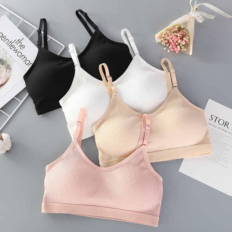 Bra Wanita Tanpa Kawat Model Tube Top Warna Solid Lingerie Seksi Nyaman Bandeau Crop Top Tali Dapat Disesuaikan Pakaian Dalam