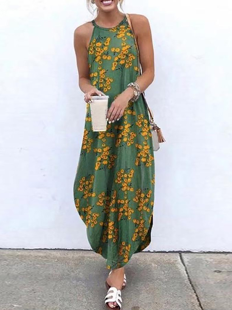 Sommer Frauen O-ansatz Aushöhlen Lange Party Kleid Casual Ärmel Leopard Damen Sling Kleid Elegante Weibliche Kleid Dropshipping