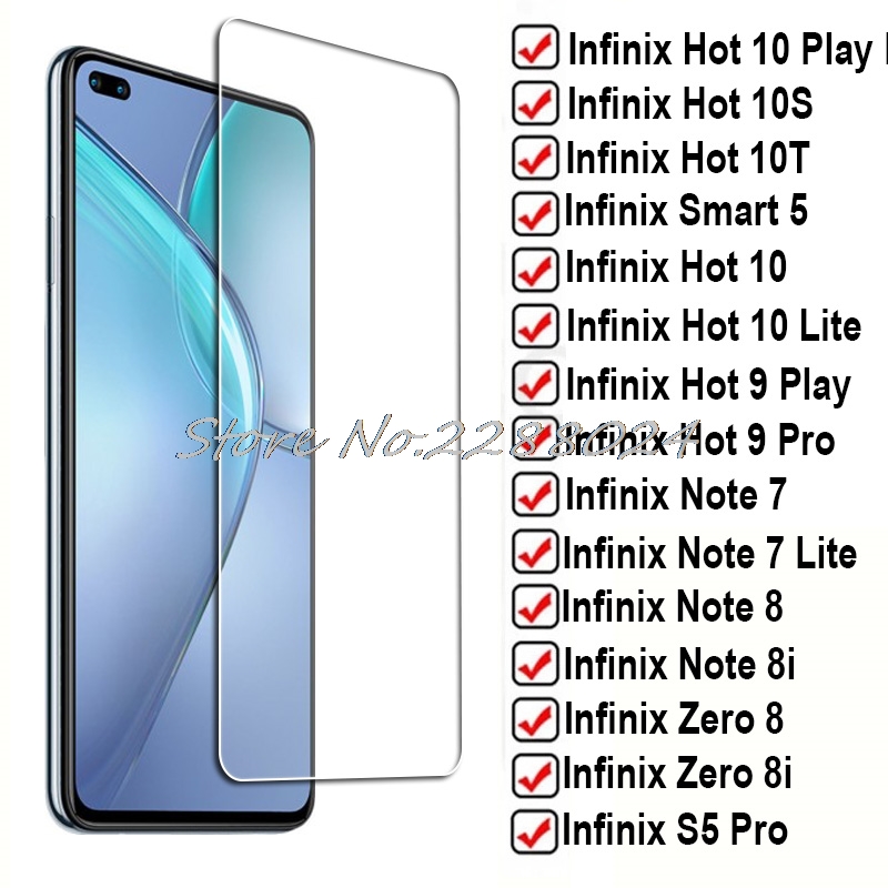 Vetro temperato per Infinix Hot 10 9 Play 10S NFC 10T Smart 5 10Lite Lite Nota 8 8i 7 S4 S5 Pro Note8 Pellicola proteggi schermo