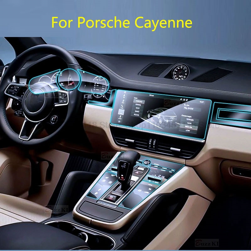 TPU beschermfolie Voor Porsche Cayenne Panamera Coupe 2019-2023 Auto-interieur Middenconsole GPS instrument Gear anti-kras