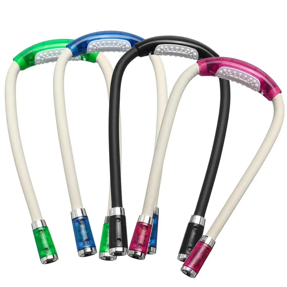LED-Hals Lese lampe Buch Licht zum Lesen im Bett biegbare Arme Stricken Reparatur Camping Laufen tragbare Taschenlampe