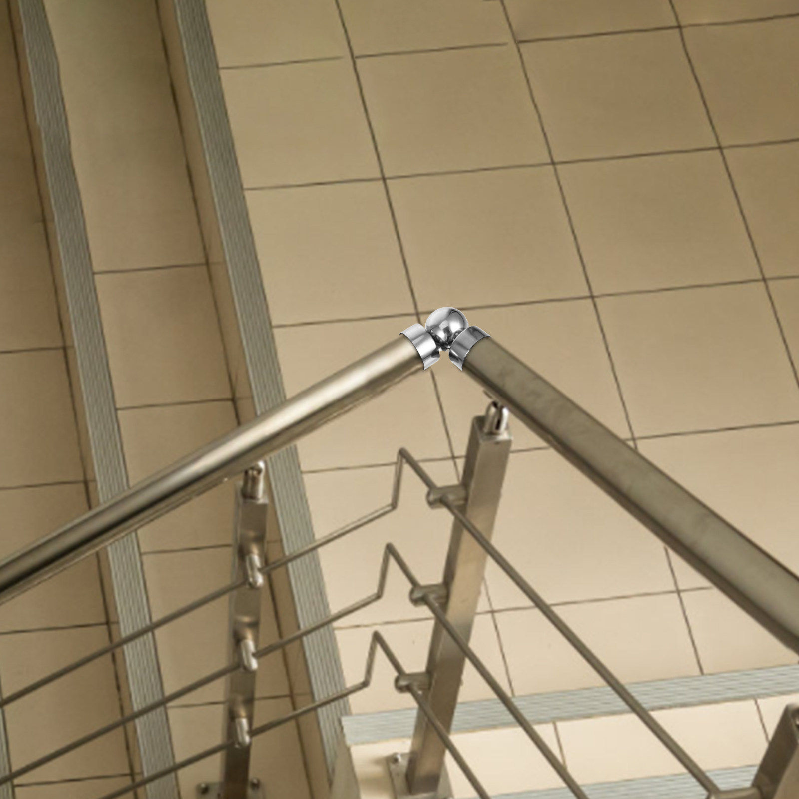 Stainless Steel Handrail Connector Extended Door Stopper Handrail End Caps Indoor Outdoor Stair Railing Fitting Accessories
