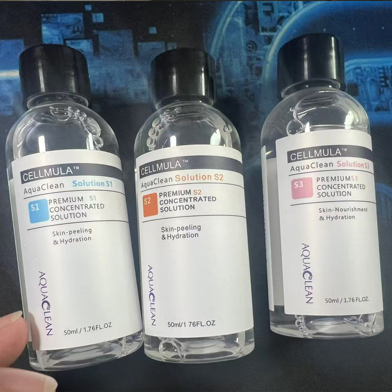 3 бутылки концентратного раствора S1 S2 S3 для спа Aqua Peeling Уход за лицом Увлажняющий кожу Глубоко очищающий раствор для пилинга лица