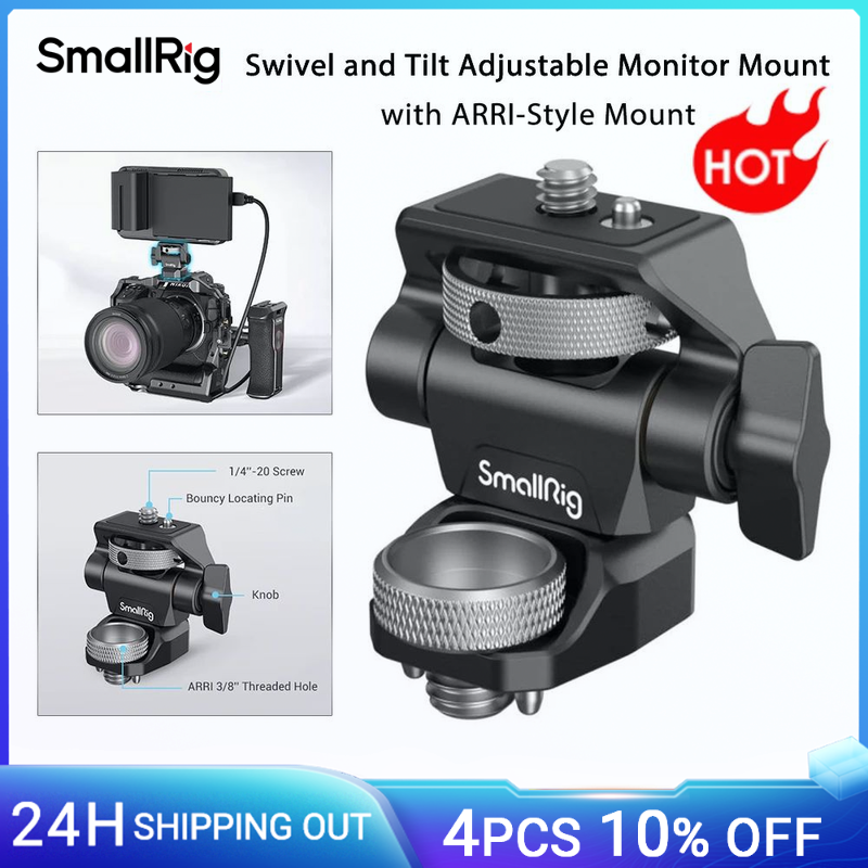 SmallRig – pince de caméra DSLR, pivotante et inclinable, support de moniteur réglable avec vis pour moniteur, lampe de poche, fixation DIY 2903B