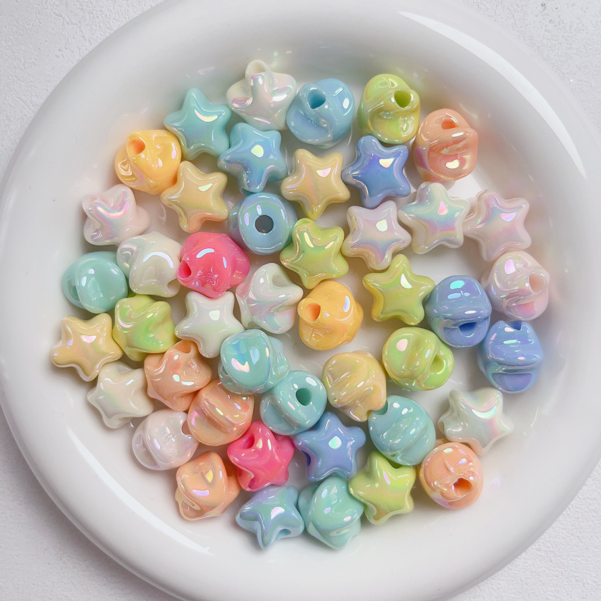Acryl Kralen 16Mm 10 Stuks Kleurrijke Dopamine Liefde Hart Kralen Accessoires Voor Kettingen Armbanden Diy Handgemaakte Sieraden Maken
