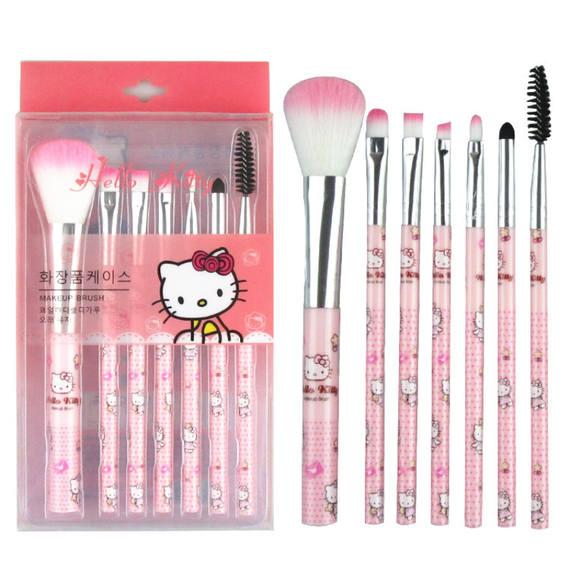Sanrio Hello Kitty Makeup Brush Set, Anime Fashion Jewelry, Blush, Sobrancelha, Lábio, Escova de Sombra, Ferramentas de Beleza, Girls Gift with Box