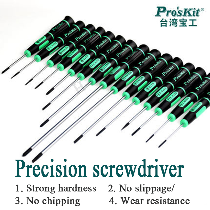 Pro'sKit Precision Screwdriver SLOTTED Phillips Anti-Slip Handle Suitable for Glasses Clock Phone Notebook Repair Hand Tools