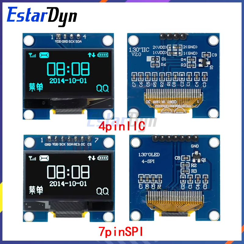 RoHS 1.3 インチ OLED モジュール ホワイト/ブルー SPI/IIC I2C 通信カラー 128X64 1.3 インチ OLED LCD LED ディスプレイ モジュール 1.3 インチ OLED モジュール