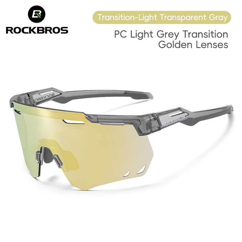 ROCKBROS แว่นตากันแดดแว่นตาปั่นจักรยานโฟโตโครมิกปกป้อง UV400แว่นตานักปั่นน้ำหนักเบา MTB Road แว่นตาตกปลาเดินป่า