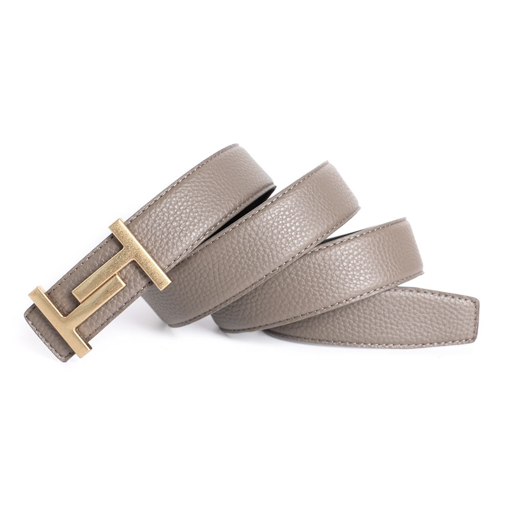 Cowskin Luxury Designer Brand Waist Belt Men Gifts High Quality Women Genuine Real Leather Dress Strap for Jeans Waistband Grey