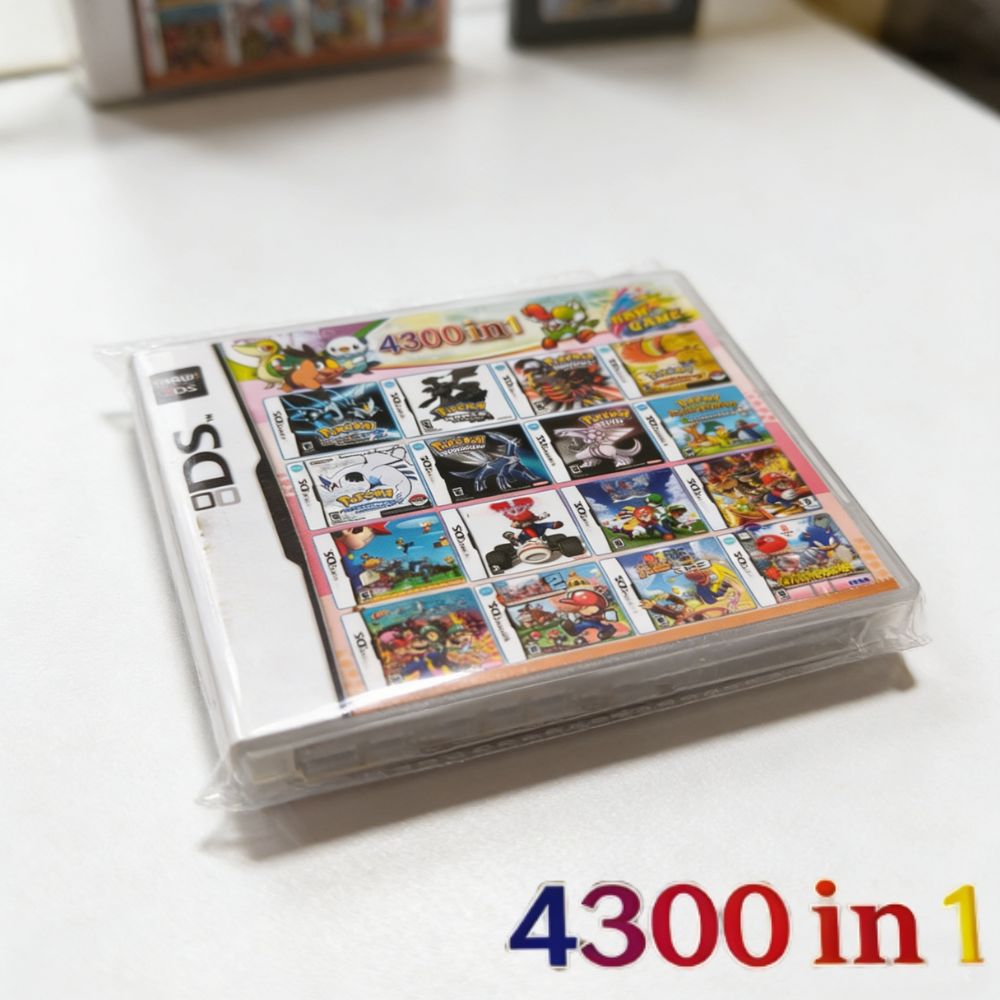 USA Englische Peripherie-Pokémon-Konsolenkassette NDS-Spielkarte 23-in-1 4300-in-1 Weiße Box R4 Spielkarten-Sammlung Jungen-Geschenk