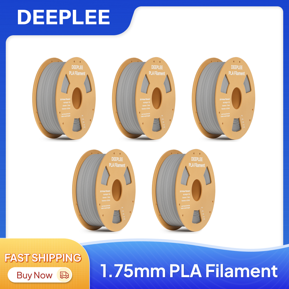 Филамент PLA DEEPLEE 5/10 кг для 3D-принтеров, 1,75 мм, пластик для 3D-печати, точность размеров +/- 0,02 мм, совместим с большинством FDM 3D-принтеров