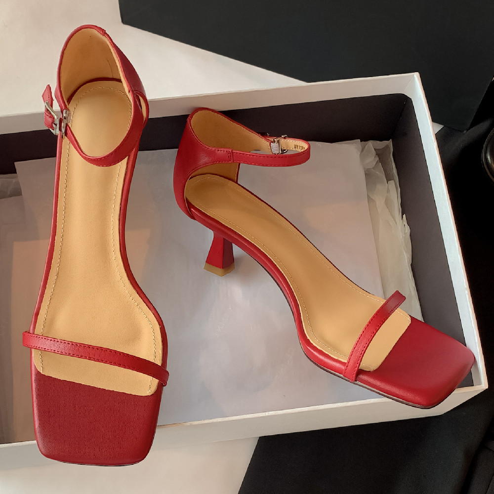 Women's thin high heel sandals narrow band open toe ankle strap elegant ladies summer heeled dress pumps shoes for women sale