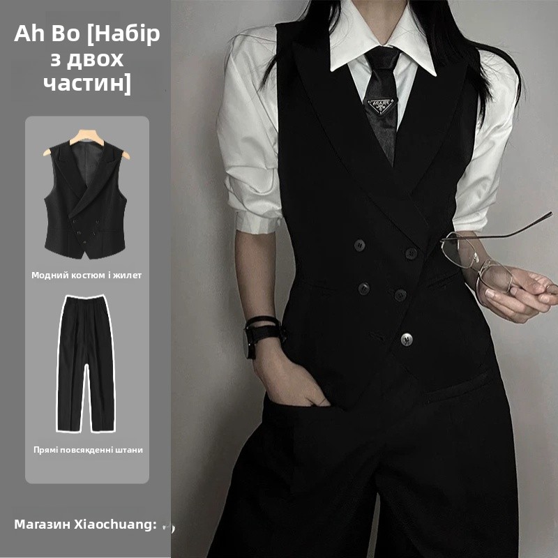 Neuter Sle Busin Casual Vest Men's Women's Slim Fit Suit Jaet Engli Gunloe Leisure Svel Top Double Slit