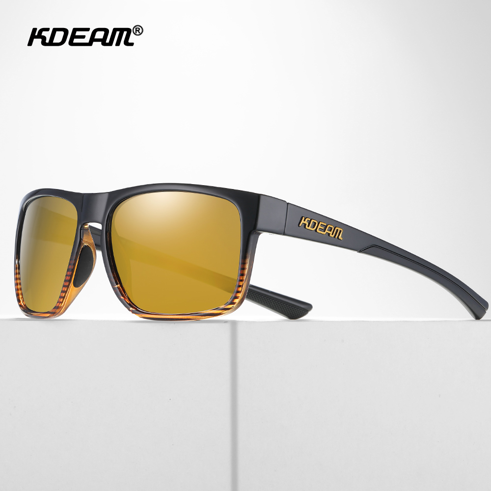 Occhiali da sole Unisex fotocromatici e polarizzati KDEAM Square UV400 Shades occhiali a specchio per la guida escursionismo pesca in campeggio