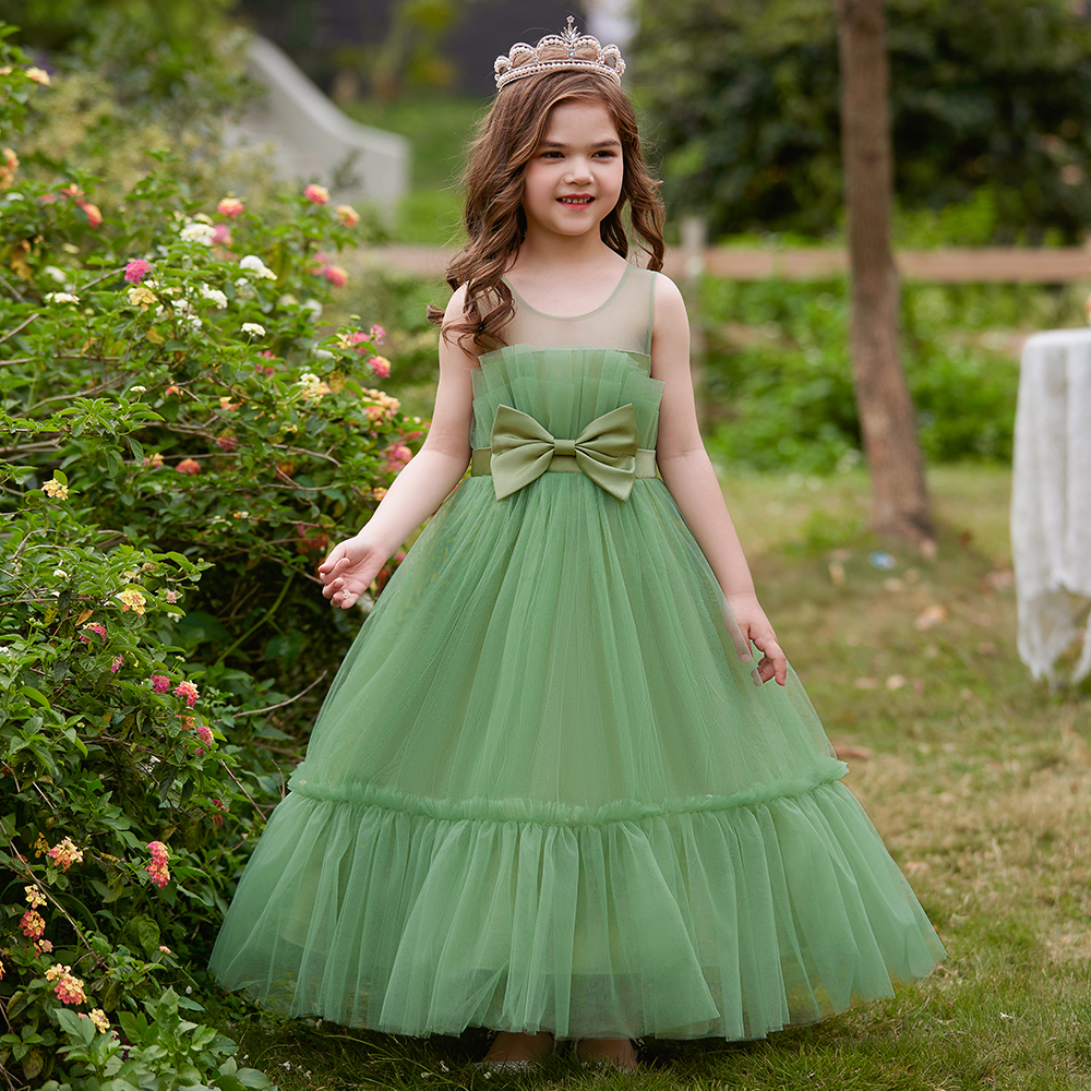 Vestido de verano para niñas, Vestidos blancos de tul para fiesta de dama de honor, disfraz elegante para niñas, Vestidos de noche de boda 2023