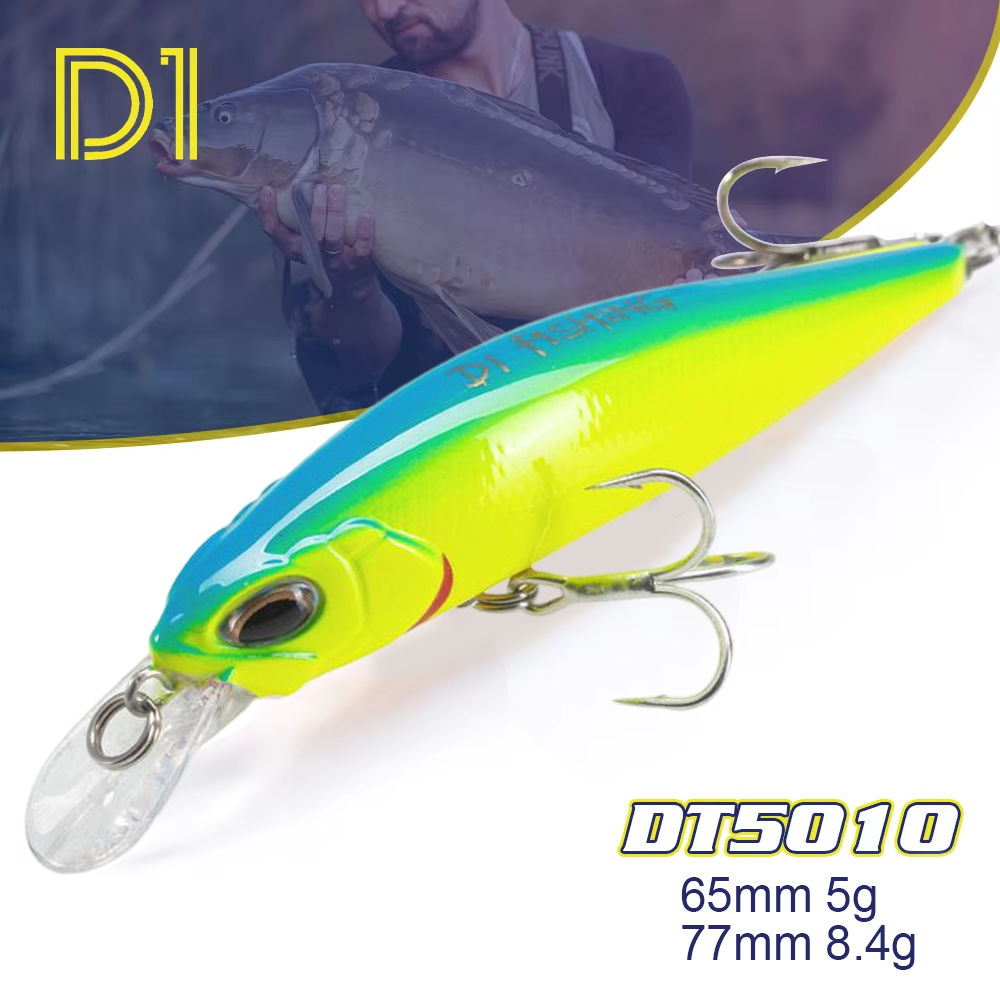 D1 suspensão jerkbait pairar fritar isca de pesca 65mm 5g 77mm 8.4g afundando isca artificial wobblers para pique baixo enfrentar dt5010