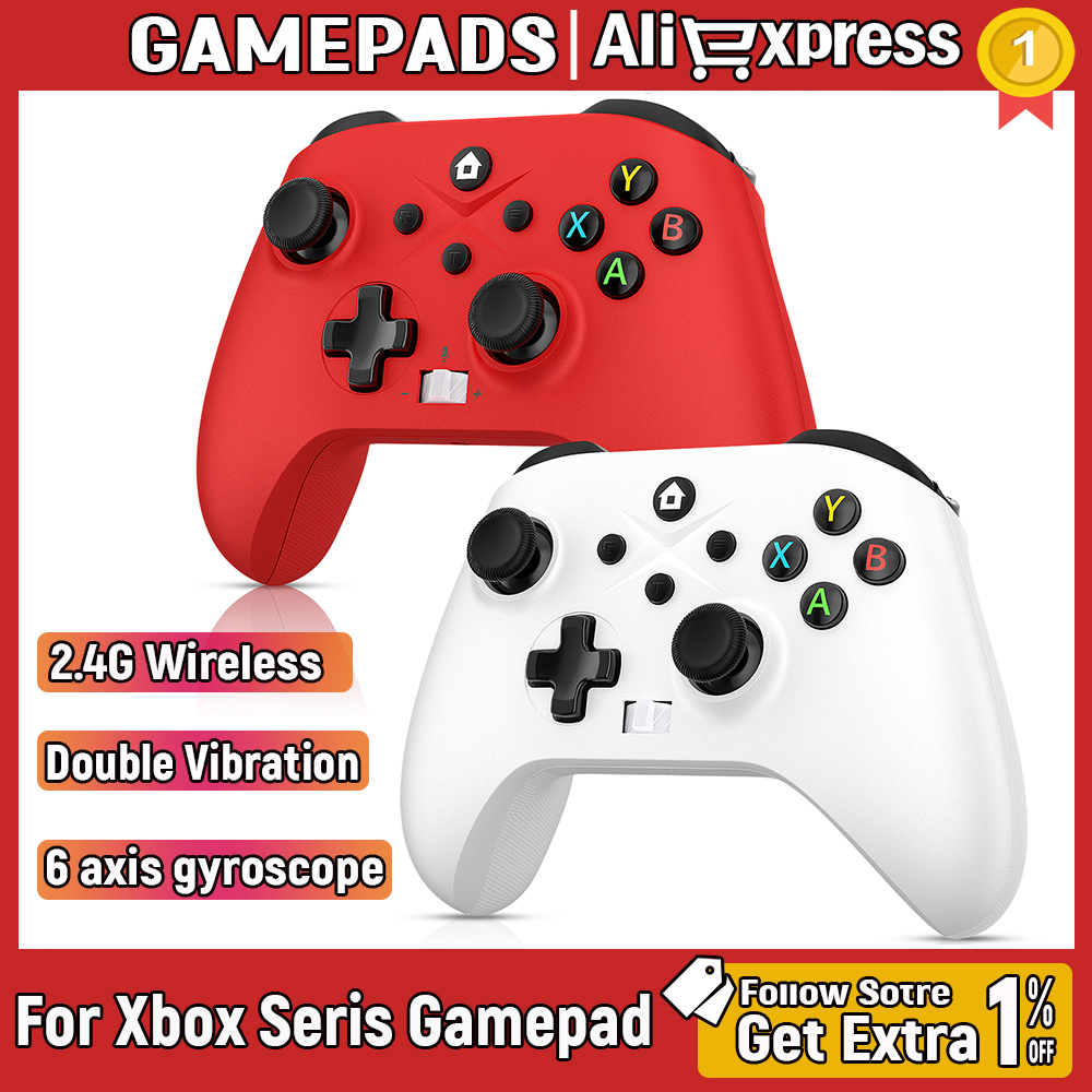 Беспроводной геймпад 2.4G для Xbox One, Xbox Series S, X-контроллер Xbox с двойной вибрацией/шестиосевым управлением, многофункциональный игровой контроллер для Xbox.