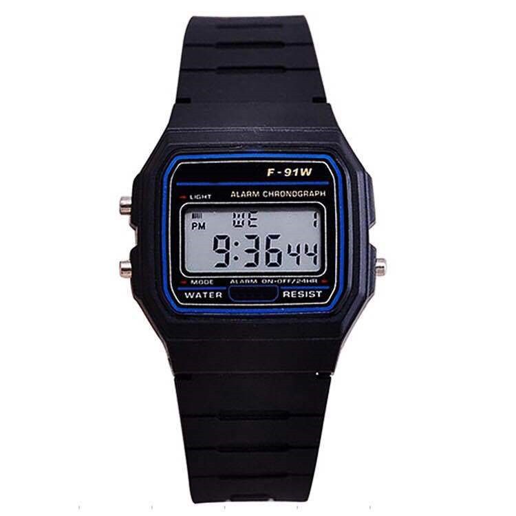 Роскошные лучшие брендовые женские часы Harajuku Silicone WR F91W светодиодные электронные водонепроницаемые многофункциональные квадратные цифровые часы для женщин