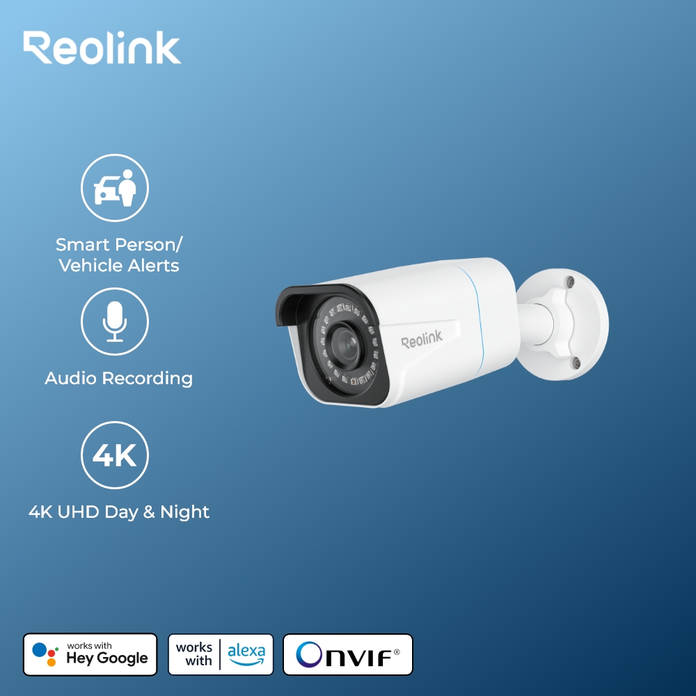 Cámara de seguridad Reolink 4K PoE, cámara IP de visión nocturna exterior de 8MP, cámaras de vigilancia inteligentes con detección de personas/vehículos