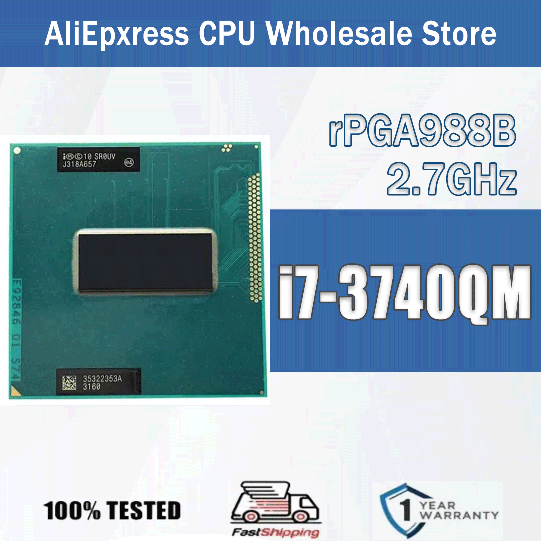 Intel Core i7-3740QM SR0UV 2,7 ГГц 4 ядра 8 потоков 45 Вт i7 3740QM Компьютерный процессор Серверная розетка G2 / rPGA988B