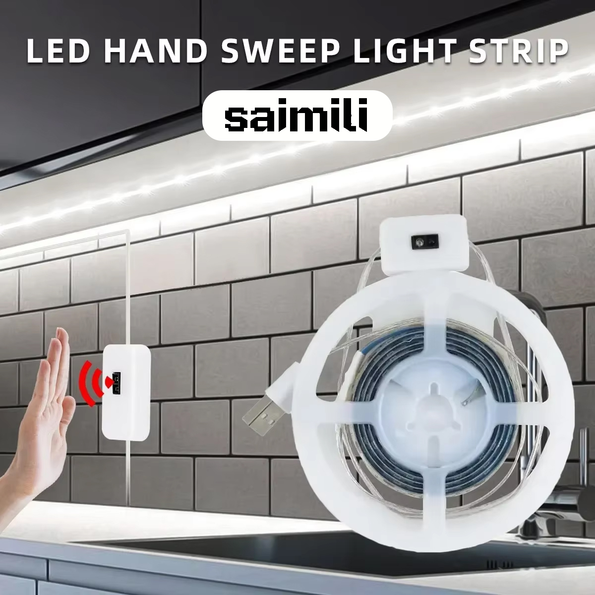 Inteligentny ściemniacz do taśmy LED 5V z czujnikiem gestów, łatwy w instalacji, odpowiedni do oświetlenia salonu, szafy, sypialni.